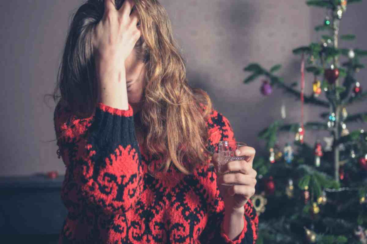donna triste a Natale